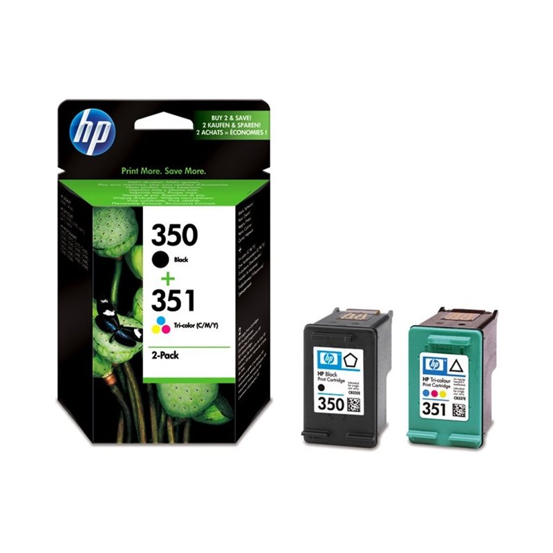 HP 350/351 Combo-pack Inkjet Print Cartridges with Vivera Ink