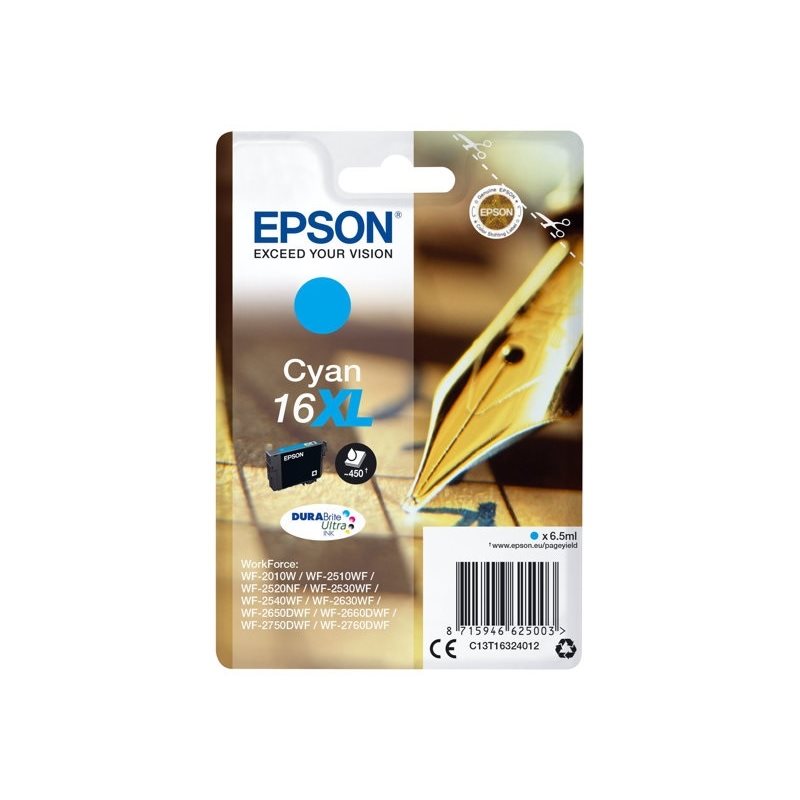 Epson 16XL DURABrite Ultra Pen + Crossword -väriainekasetti, syaani (SEC)