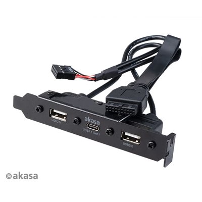 Akasa USB 3.2 Gen1 sisäinen adapterikaapeli, USB-C + 2x 2.0 USB-A