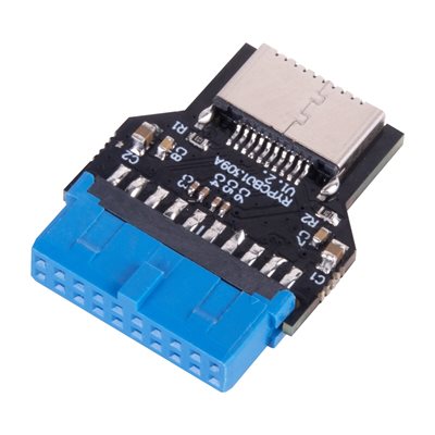 SilverStone CP14-R, USB 3.0 sisäinen 19-pin -> USB 3.1/3.2 sisäinen Type-C 20-pin (Key A) -adapterikortti