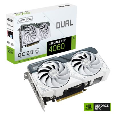 Asus GeForce RTX 4060 DUAL White - OC Edition -näytönohjain, 8GB GDDR6