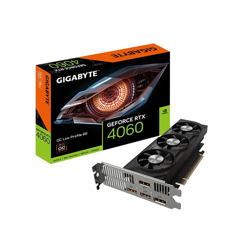 Gigabyte GeForce RTX 4060 OC Low Profile -näytönohjain, 8GB GDDR6