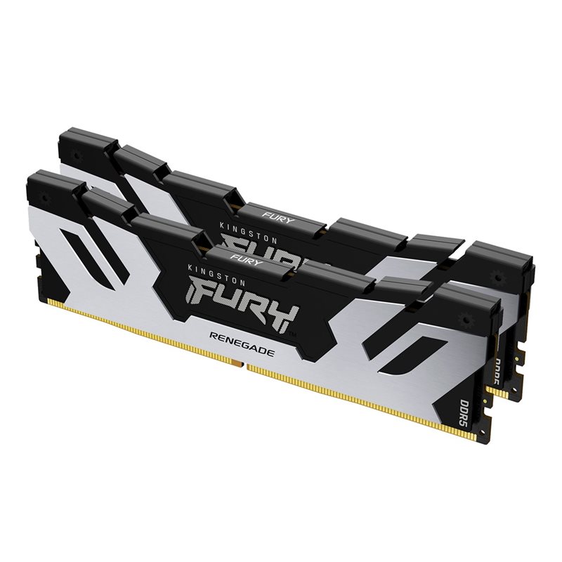 Kingston 32GB (2 x 16GB) FURY Renegade Silver, DDR5 7600MHz, CL38, 1.45V, musta/hopea