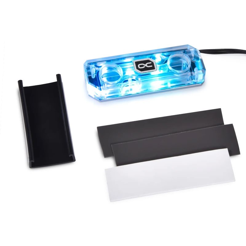 Alphacool HDX Apex Acrylic aRGB M.2 2280 SSD Cooler -vesiblokki