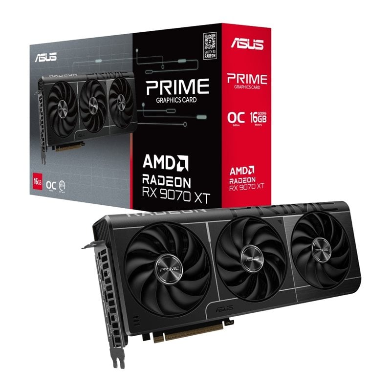 Asus Radeon RX 9070 XT PRIME - OC Edition -näytönohjain, 16GB GDDR6