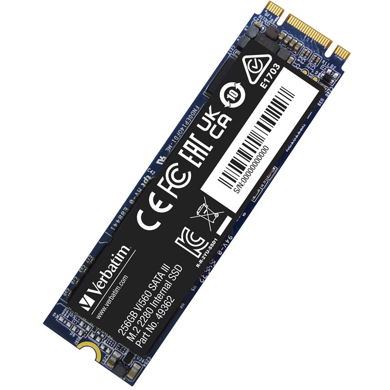 Verbatim 256GB Vi560 S3, SSD-levy, M.2 2280, SATA III, 520/470 MB/s