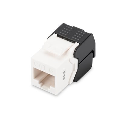 Digitus Suojaamaton UTP Cat6 Keystone-liitinmoduuli, Tool-free, musta/valkoinen