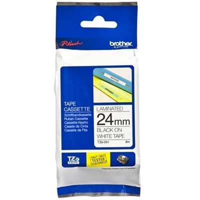 Brother TZE251 24mm, Black on White, alkuperäinen