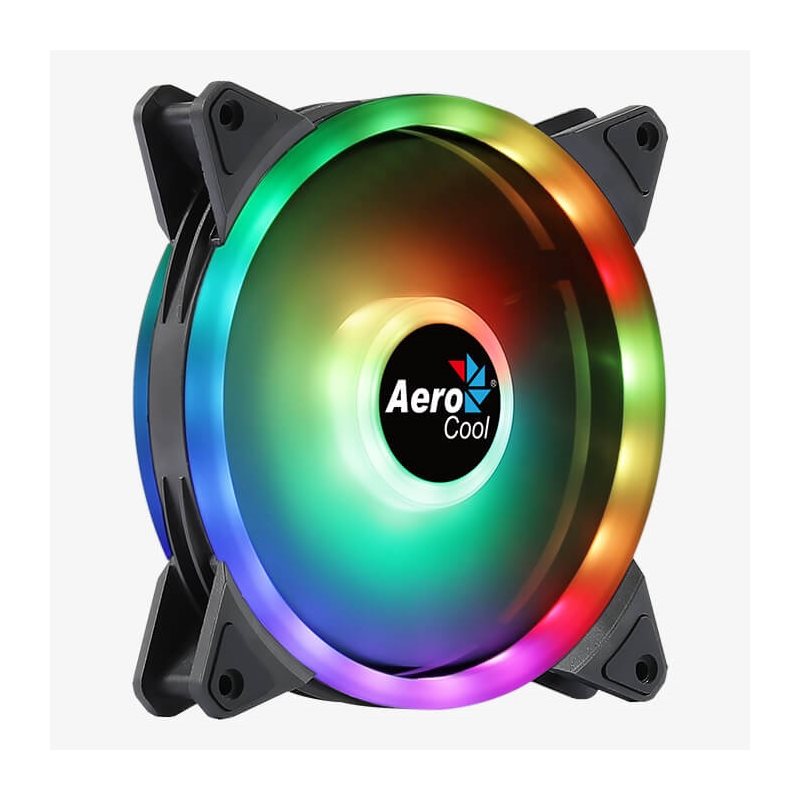 Aerocool Duo 14, 140mm ARGB-laitetuuletin, musta/läpikuultava