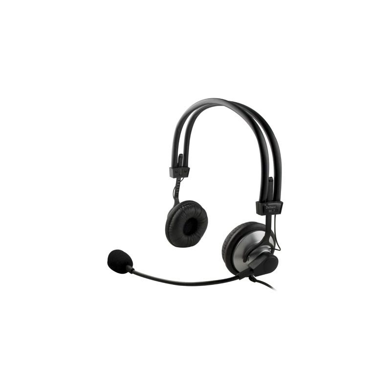 Deltaco Headset, sankamikrofoni ja äänensäätö, 2m kaapeli, musta