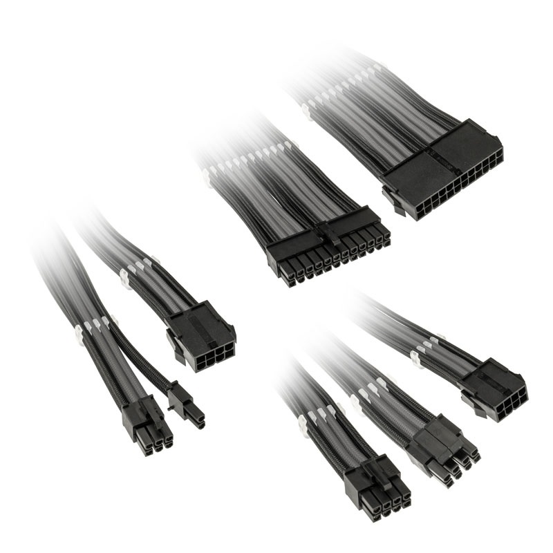 Kolink Core Adept Braided Cable Extension Kit - Black / Grey, jatkokaapelisarja (Tarjous! Norm. 41,90€)