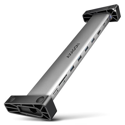AXAGON 3.2 Gen1 USB-C 9-in-1 -telakka, harmaa