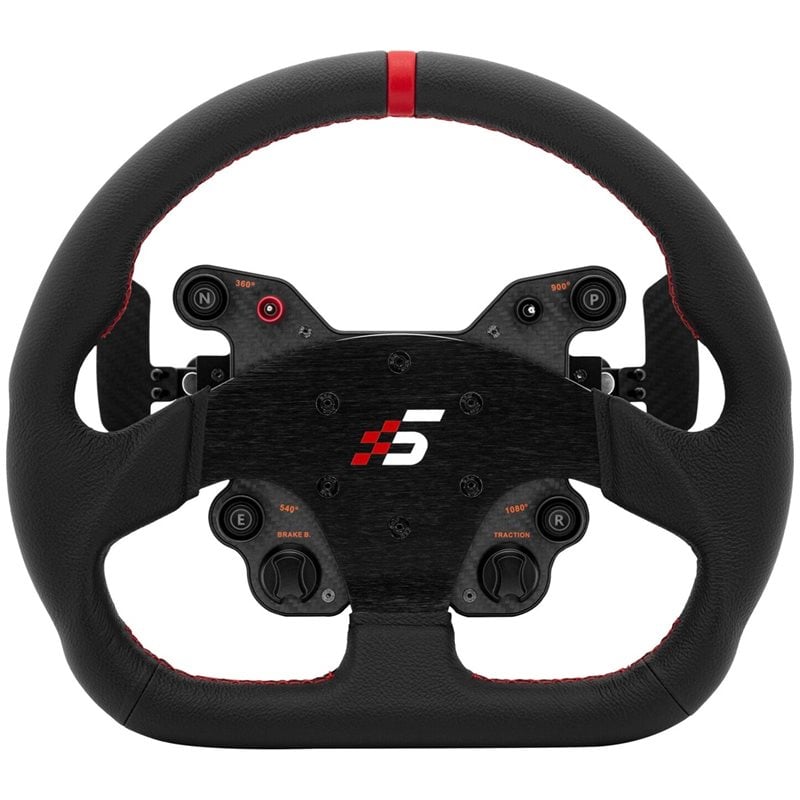 Simagic GT1-SD (Leather) Steering Wheel, musta/punainen