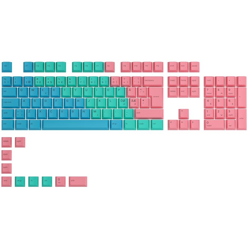 Glorious PBT-näppäinhattusarja, Nordic-Layout, Pastel