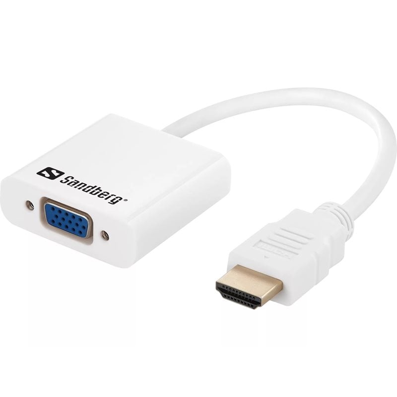 Sandberg HDMI -> VGA -adapteri, valkoinen