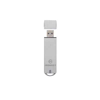 Kingston 128GB IronKey S1000 Basic, salattu 3.2 Gen1 USB-A -muistitikku, jopa 230/240 MB/s, hopea