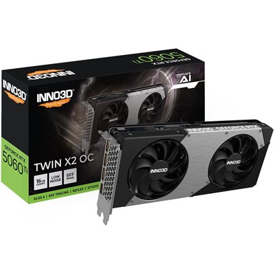 INNO3D GeForce RTX 5060 Ti TWIN X2 OC -näytönohjain, 16GB GDDR7