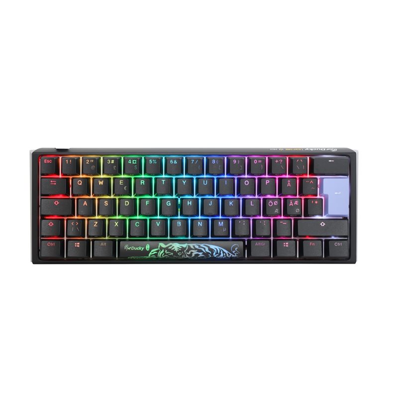 Ducky (Outlet) One 3 - Classic Black / White Nordic - Mini 60% - Cherry Brown, mekaaninen näppäimistö