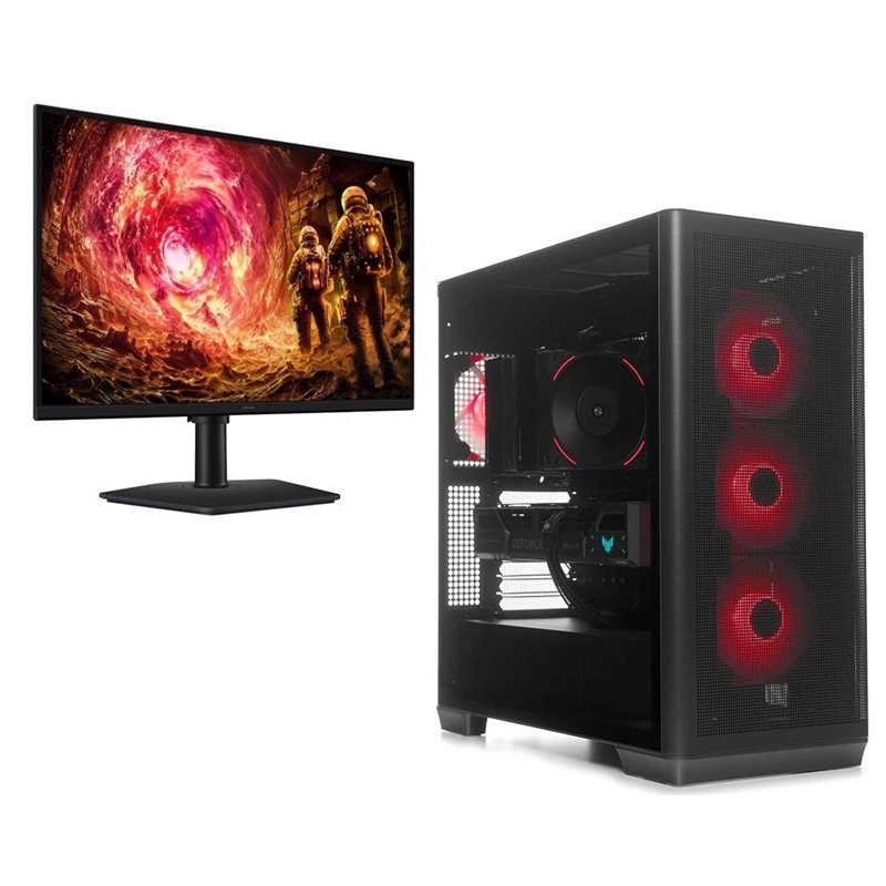 Jimm's Phantom 5070 Ti, pelitietokone + Samsung 27" Odyssey G5 G50F, 180Hz QHD-pelimonitori