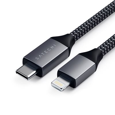 Satechi Lightning - USB-C -kaapeli, MFI, 1,8m, gunmetal