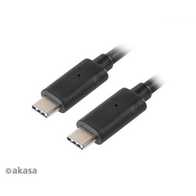 Akasa 3.2 Gen2 USB-C -kaapeli, 3A, 1m,  musta