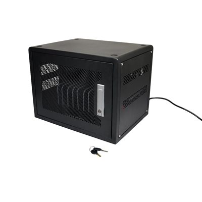 Port Designs Lukittava latauskaappi 10:lle tabletille/puhelimelle, musta