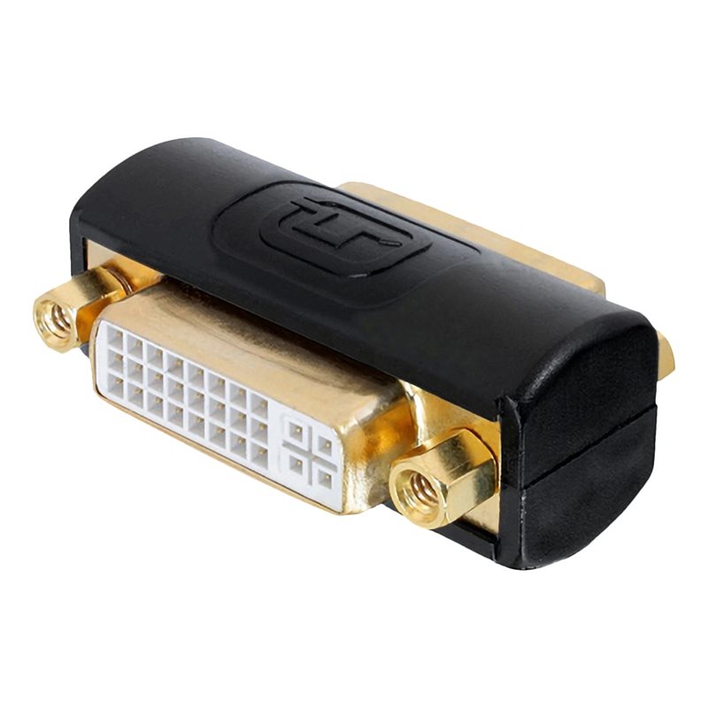 Deltaco DVI-I Dual Link -adapteri, naaras-naaras, musta