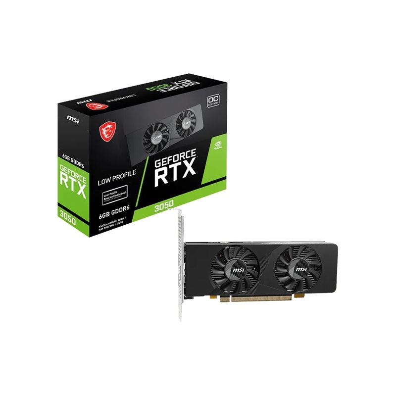 MSI (Outlet) GeForce RTX 3050 LP E 6G OC -näytönohjain, 6GB GDDR6