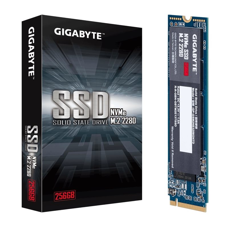 Gigabyte 256GB GIGABYTE NVMe SSD -levy, M.2 2280, PCIe 3.0 x4, 1700/1100 MB/s