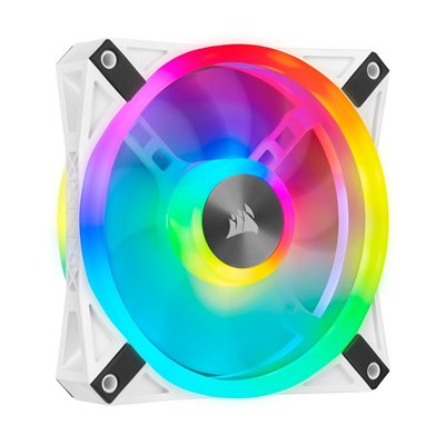 Corsair iCUE QL120 RGB White - Single Fan, 120mm PWM-laitetuuletin, valkoinen/RGB