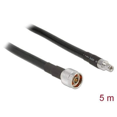 DeLock N - RP-SMA -antennikaapeli, 5m, musta