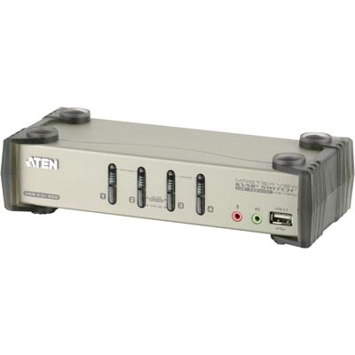 Aten KVM-kytkin, 1 pääte ohjaa 4 konetta, USB, 2 USB-porttia, OSD