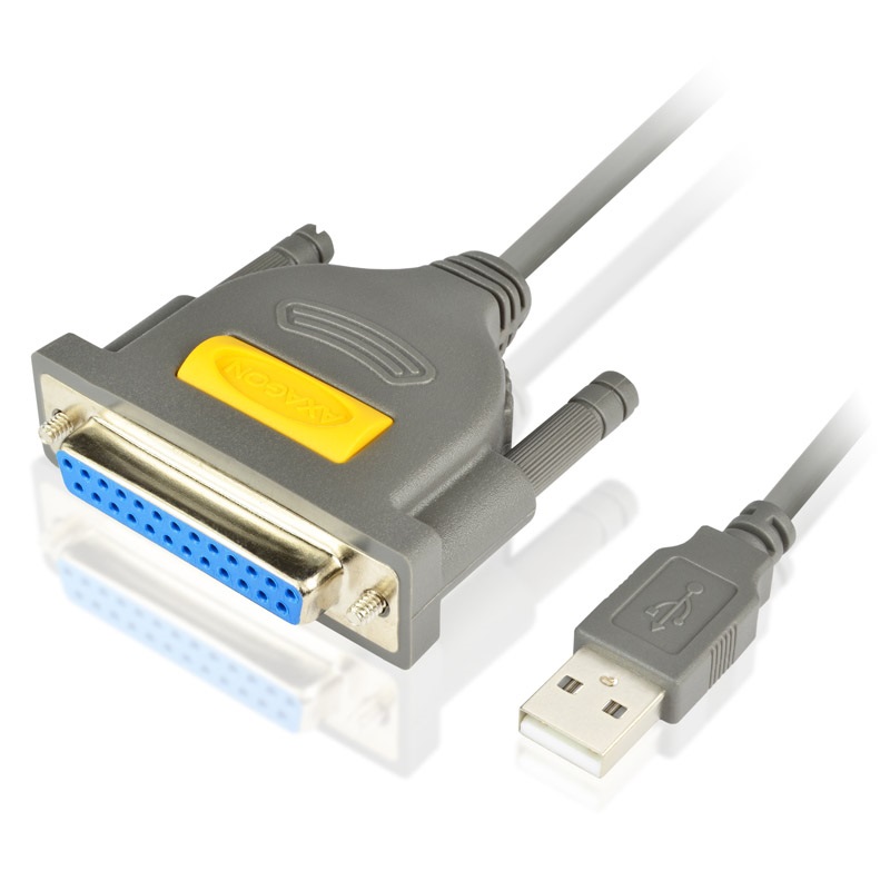 AXAGON 2.0 USB-A -> tulostin (DB25-naaras) -adapterikaapeli, 1,5m, harmaa (Poistotuote! Norm. 10,90€)