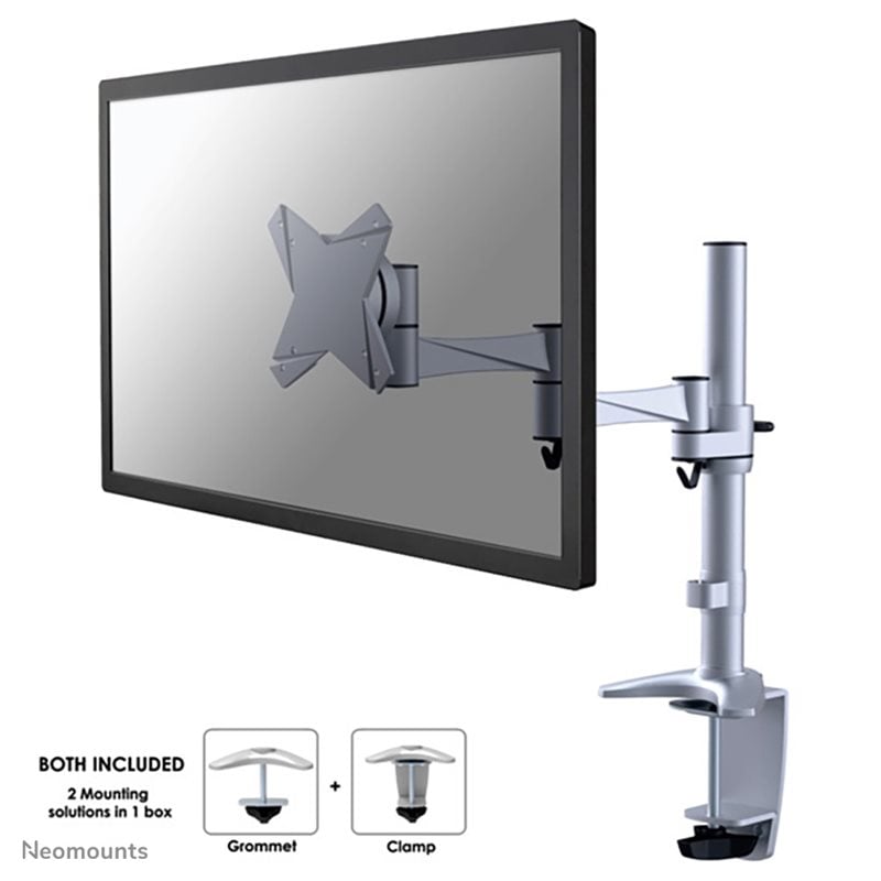 Neomounts by Newstar 10-30" monitor desk mount, -pöytäteline näytölle, hopea