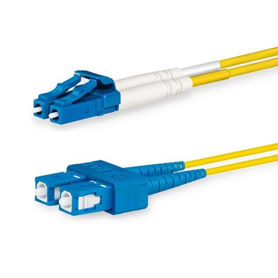 Lanview Optinen kuitukaapeli, LC-SC, Singlemode, Duplex, OS2, 1m, keltainen