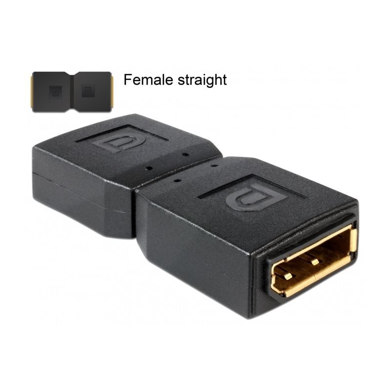 DeLock DisplayPort naaras -> DisplayPort naaras, sukupuolen vaihtaja, musta