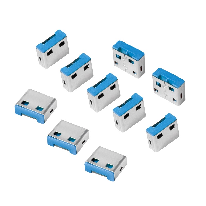 Logilink USB-A-portin lukkosarja, 10x lukko, sininen/hopea