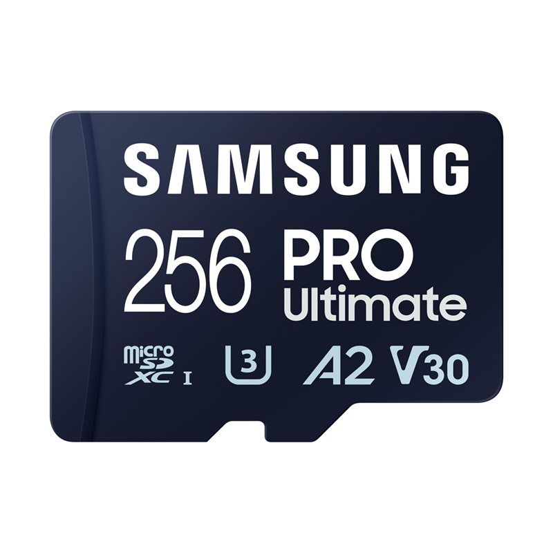 Samsung 256GB PRO Ultimate, microSDXC -muistikortti, UHS-I V30 U3 A2, 200/130 MB/s, SD-adapterilla