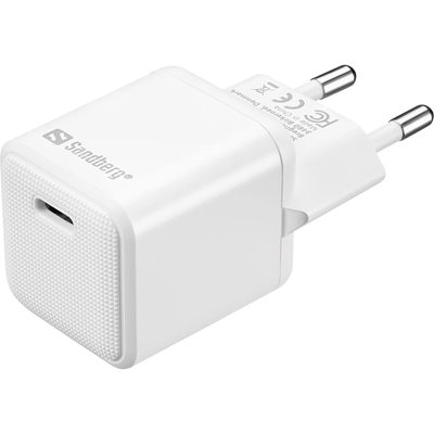 Sandberg 20W verkkovirtalaturi, USB-C PD, valkoinen