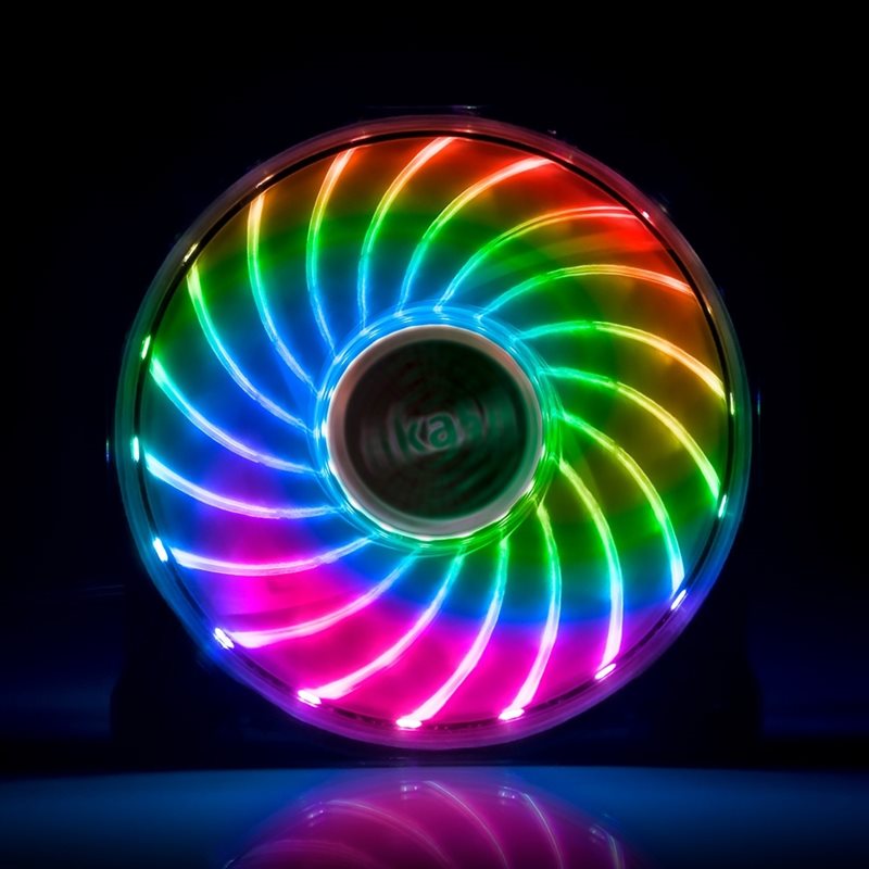 Akasa Vegas 7, LED-valaistu laitetuuletin, 120 x 120 x 25 mm, musta/kirkas - Kuva 2