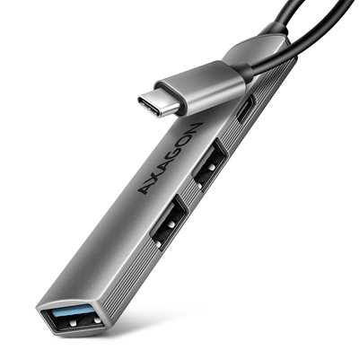 AXAGON 4-porttinen 3.2 Gen1 USB-C -hubi, musta