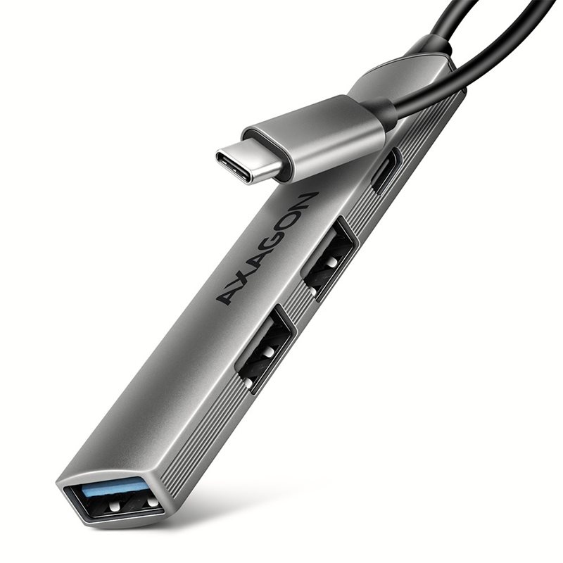 AXAGON 4-porttinen 3.2 Gen1 USB-C -hubi, musta