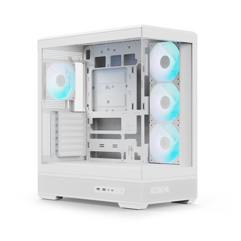 Aerocool P500B Digi White, ikkunallinen miditornikotelo, valkoinen