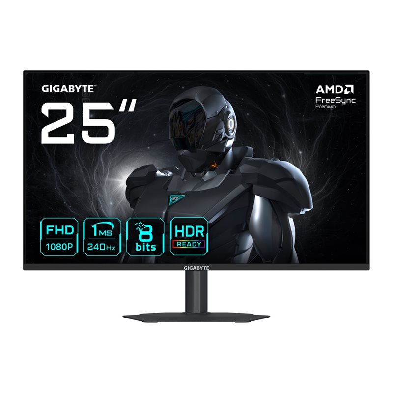 Gigabyte 24,5" G25F2A -pelimonitori, 240Hz Full HD -pelimonitori, musta
