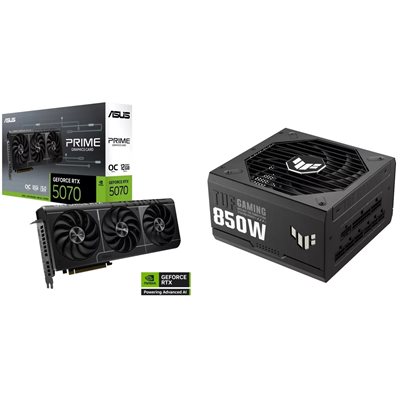 Asus PRIME-RTX5070-O12G + TUF-GAMING-850G -tuotepaketti