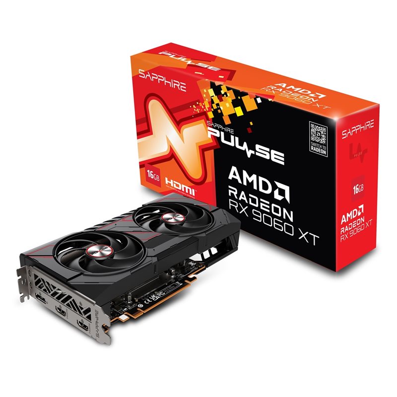 Sapphire (Outlet) Radeon RX 9060 XT PULSE -näytönohjain, 16GB GDDR6