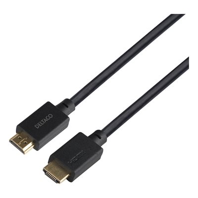 Deltaco 2.1 HDMI -näyttökaapeli, LSZH, 4m, musta