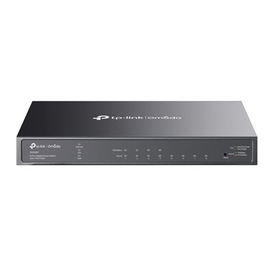 TP-Link SG2008P, 8-porttinen Gigabit-kytkin, 4x PoE+, smart-hallittava, 62W, musta