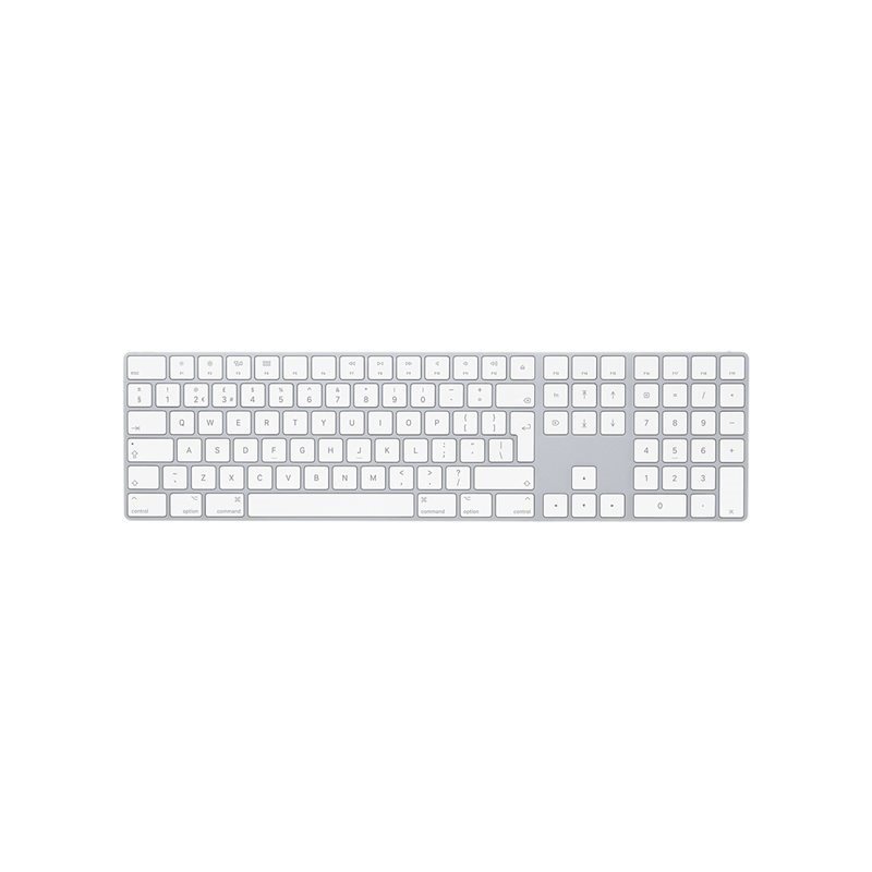 Apple Magic Keyboard with Numeric Keypad, langaton Bluetooth -näppäimistö, hopea/valkoinen