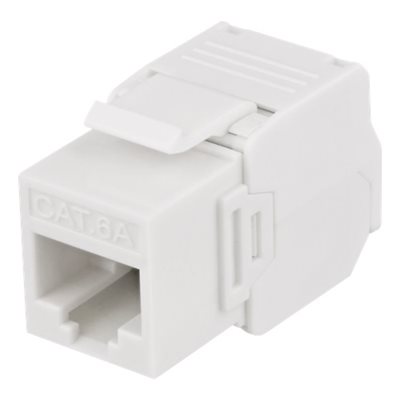 Deltaco UTP Cat6a suojaamaton Keystone-liitin, 28AWG, Tool-free